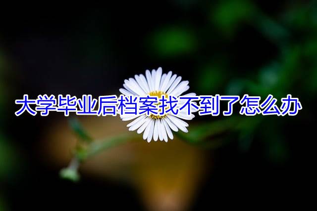 大学毕业后档案找不到了怎么办