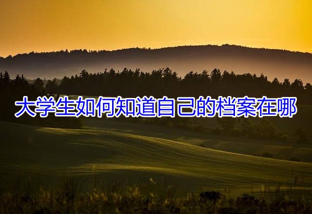 大学生如何知道自己的档案在哪