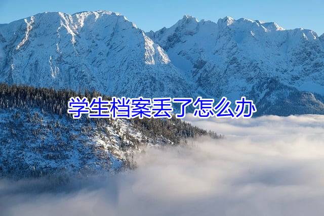 学生档案丢了怎么办