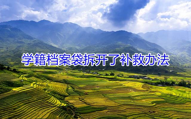 学籍档案袋拆开了补救办法