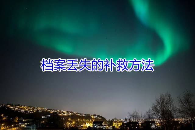 档案丢失的补救方法