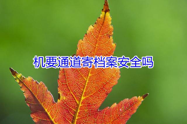 机要通道寄档案安全吗