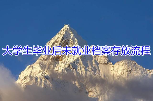 大学生毕业后未就业档案存放流程