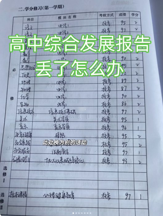 高中综合发展报告丢了怎么办，影响考公吗