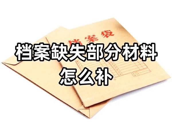 档案缺失部分材料怎么补