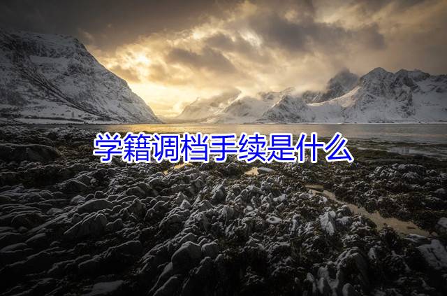 学籍调档手续是什么