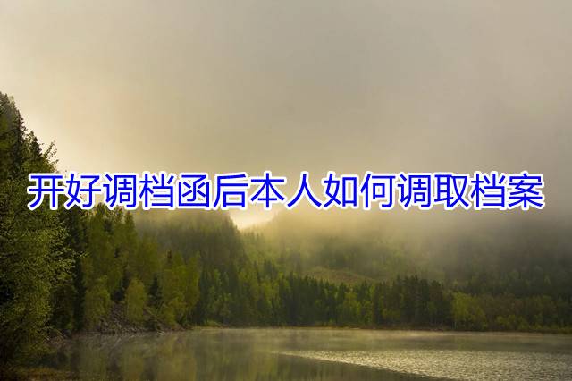 开好调档函后本人如何调取档案