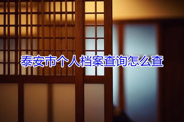 泰安市个人档案查询怎么查