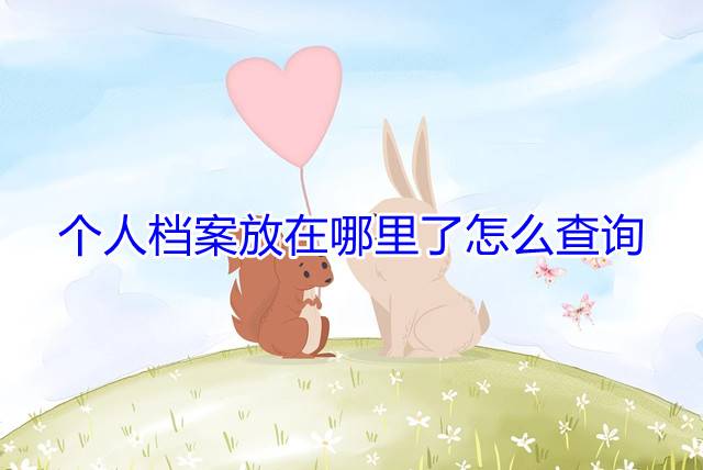 个人档案放在哪里了怎么查询
