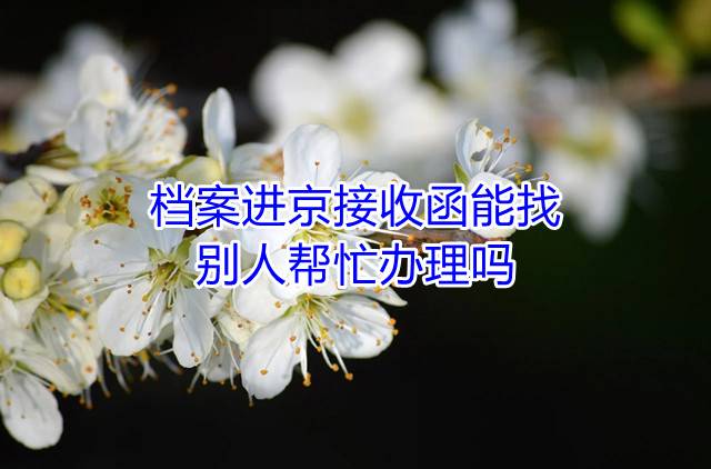 档案进京接收函能找别人帮忙办理吗