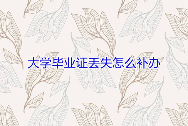 大学毕业证丢失怎么补办