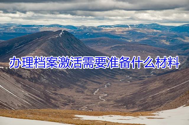 办理档案激活需要准备什么材料