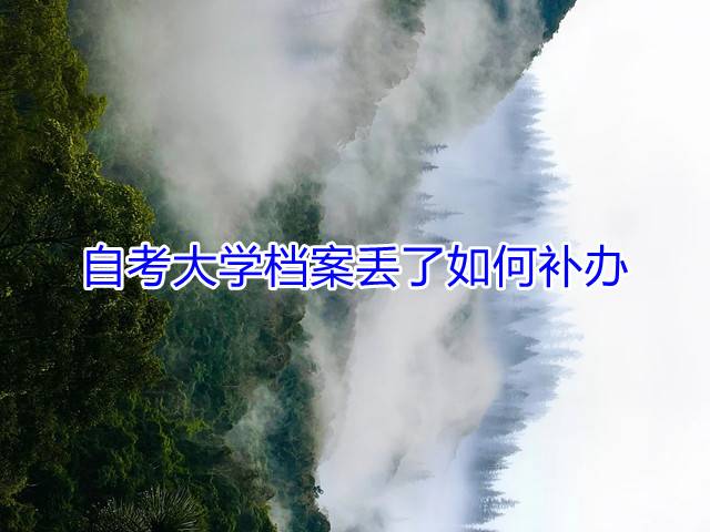 自考大学档案丢了如何补办