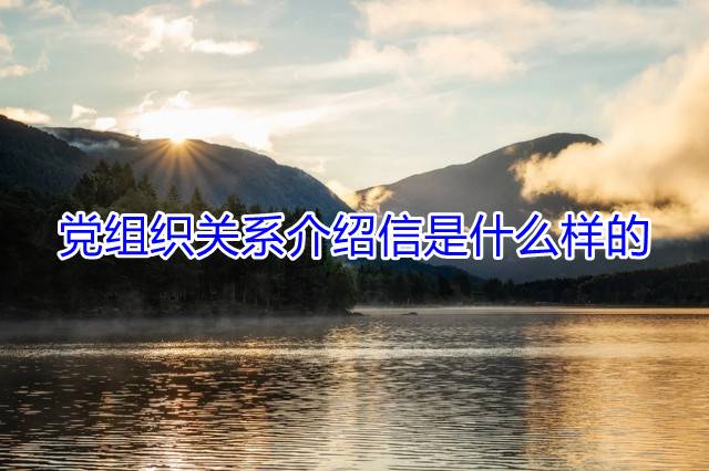 党组织关系介绍信是什么样的