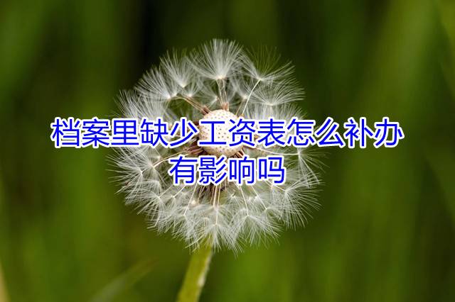 档案里缺少工资表怎么补办，有影响吗