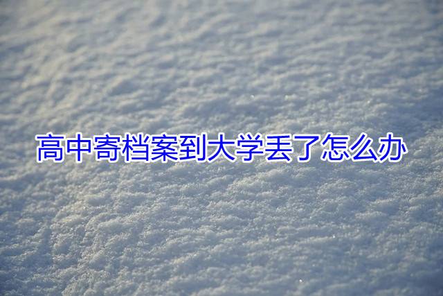 高中寄档案到大学丢了怎么办
