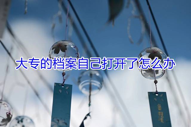 大专的档案自己打开了怎么办