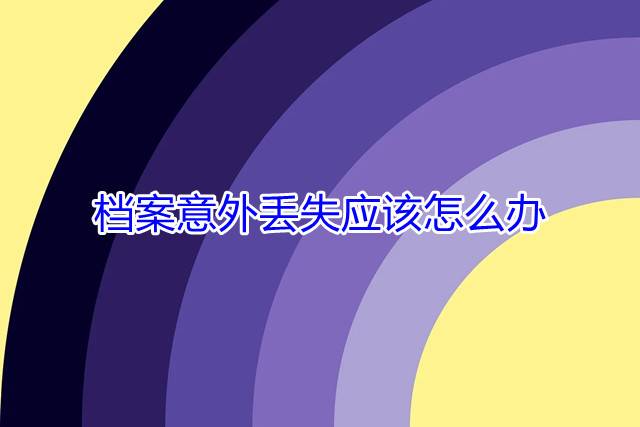 档案意外丢失应该怎么办