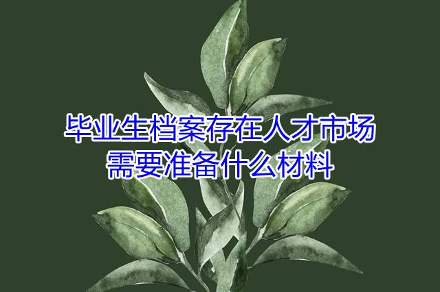 毕业生档案存在人才市场需要准备什么材料