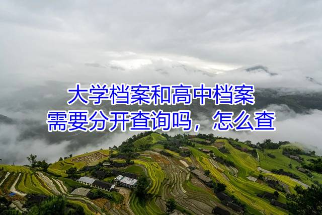 大学档案和高中档案需要分开查询吗，怎么查