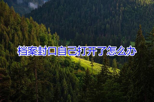 档案封口自己打开了怎么办