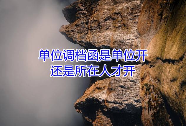 单位调档函是单位开还是所在人才开