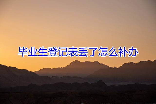 毕业生登记表丢了怎么补办