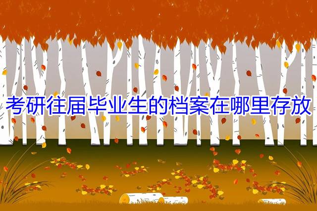 考研往届毕业生的档案在哪里存放