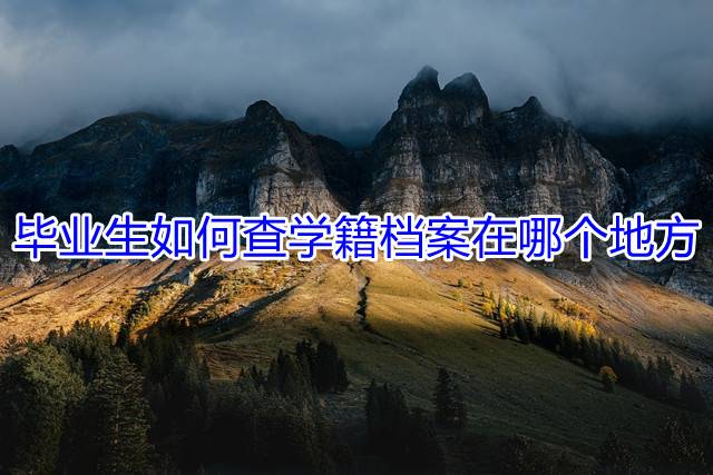 毕业生如何查学籍档案在哪个地方