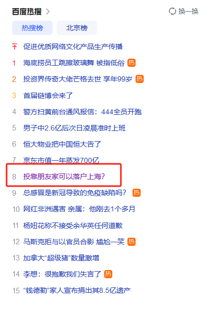 投靠朋友家可以落户上海