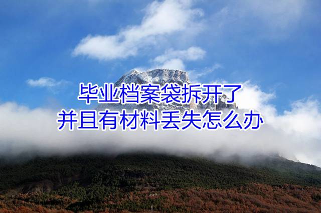 毕业档案袋拆开了并且有材料丢失怎么办