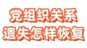 党组织关系遗失怎样恢复，党员档案还在