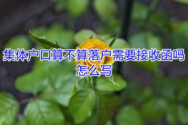 集体户口算不算落户需要接收函吗，怎么写