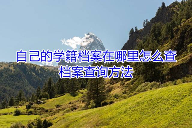 自己的学籍档案在哪里怎么查，档案查询方法