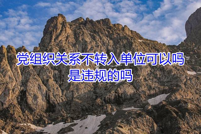 党组织关系不转入单位可以吗，是违规的吗