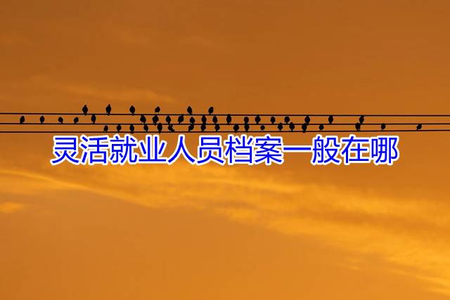 灵活就业人员档案一般在哪