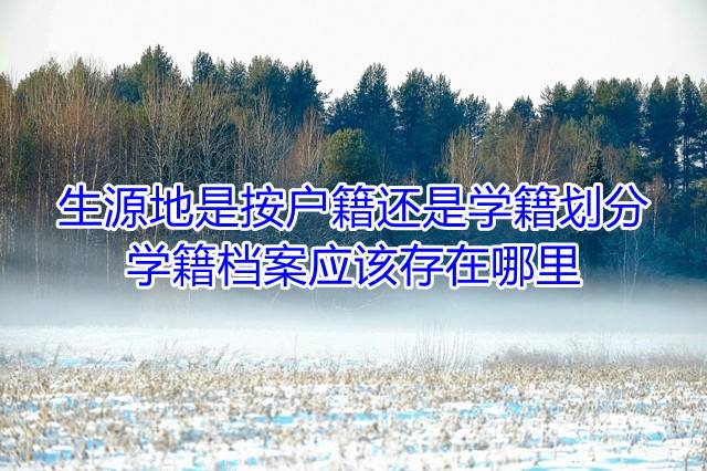 生源地是按户籍还是学籍划分，学籍档案应该存在哪里