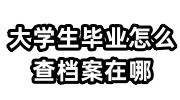 大学生毕业怎么自己免费查档案在哪