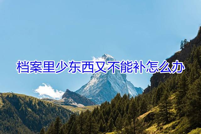 档案里少东西又不能补怎么办