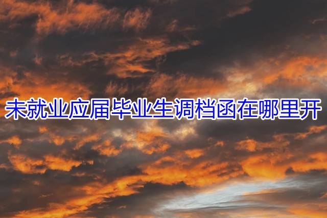未就业应届毕业生调档函在哪里开
