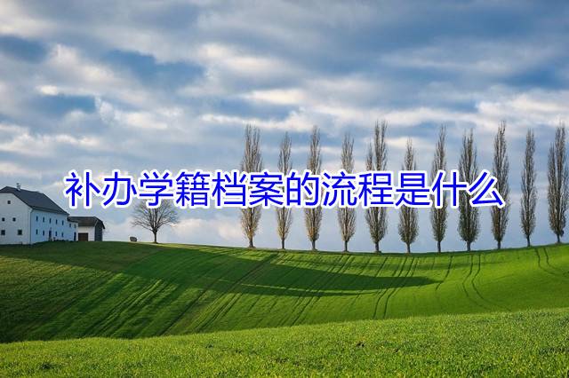 补办学籍档案的流程是什么