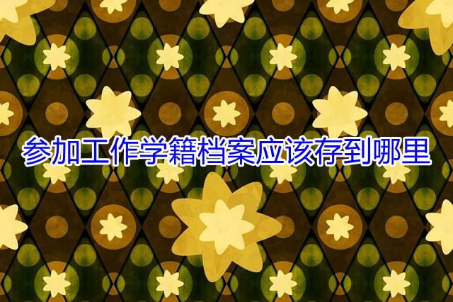 参加工作学籍档案应该存到哪里