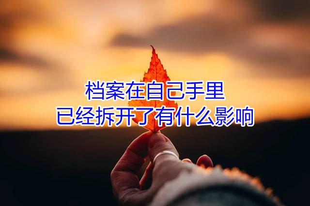 档案在自己手里已经拆开了有什么影响