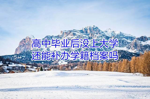高中毕业后没上大学，还能补办学籍档案吗