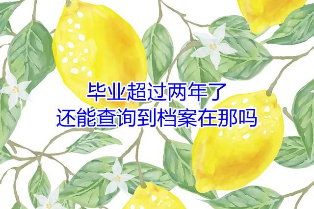毕业超过两年了还能查询到档案在那吗