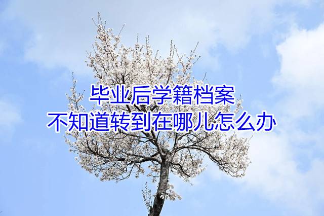 毕业后学籍档案不知道转到在哪儿怎么办