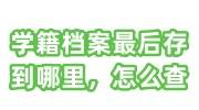学籍档案最后存到哪里，是放在单位吗