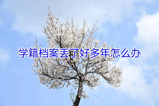 学籍档案丢了好多年怎么办