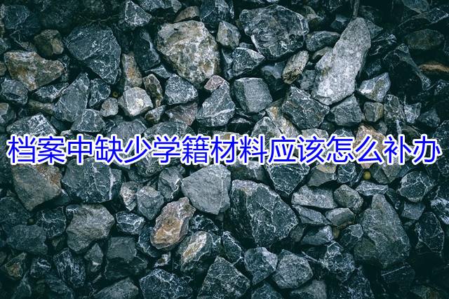 档案中缺少学籍材料应该怎么补办