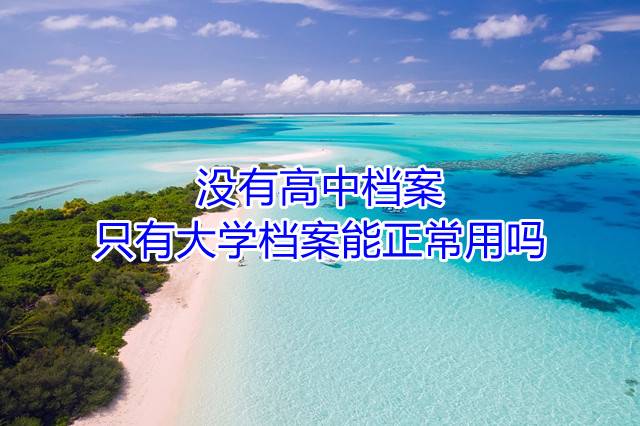 没有高中档案只有大学档案能正常用吗